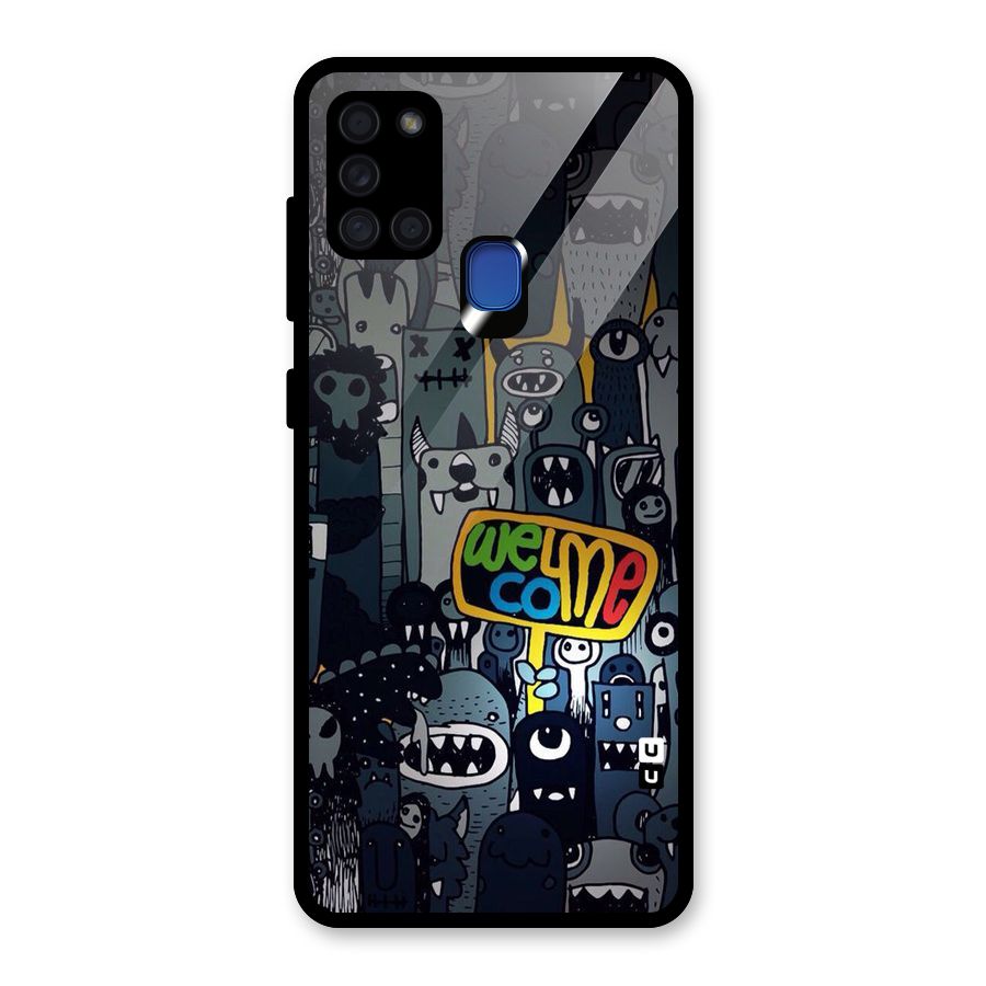 Ghost Welcome Glass Back Case for Galaxy A21s