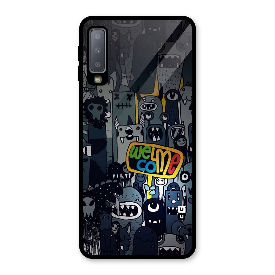 Ghost Welcome Glass Back Case for Galaxy A7 (2018)