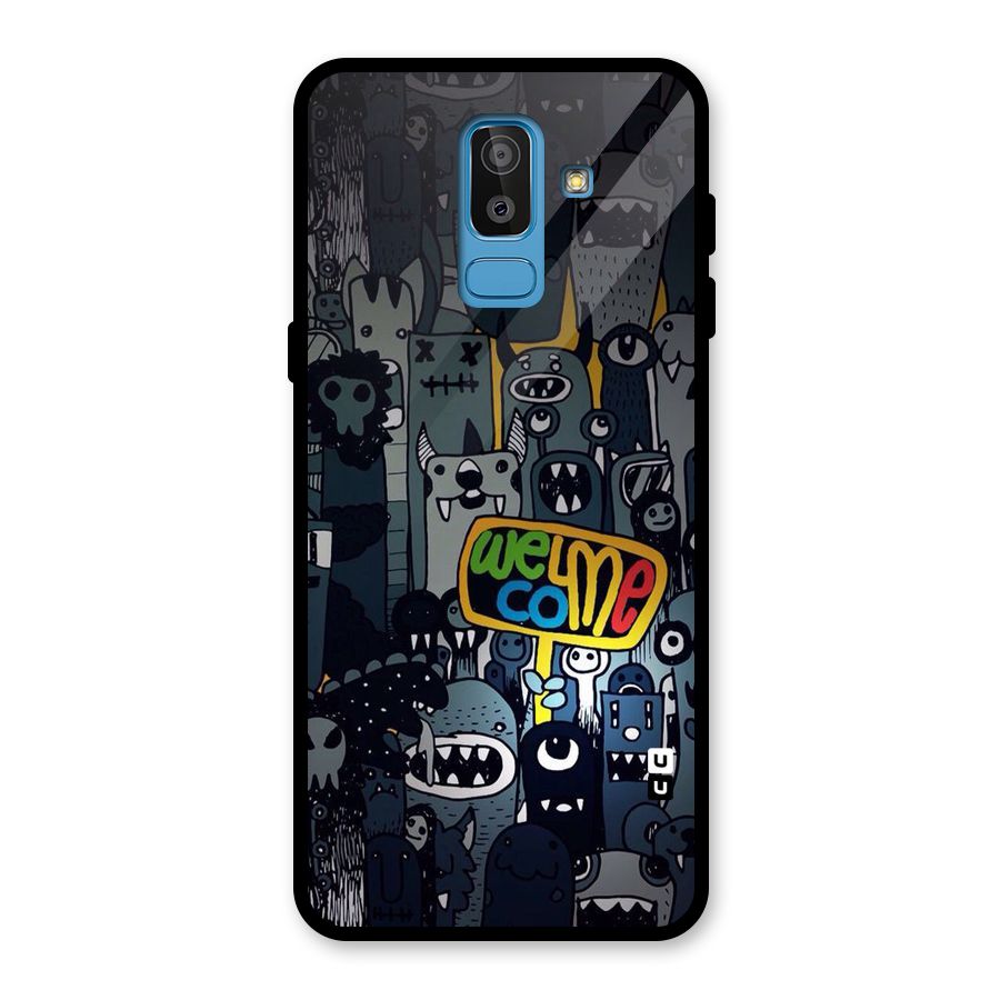 Ghost Welcome Glass Back Case for Galaxy J8