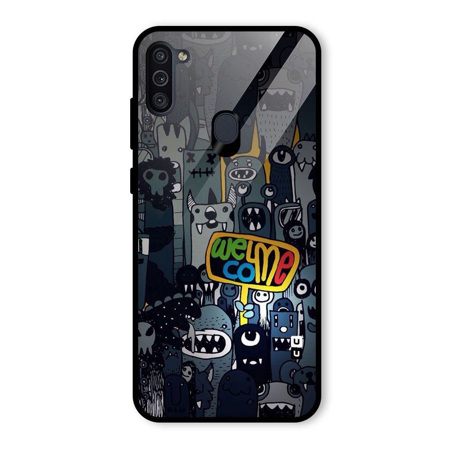 Ghost Welcome Glass Back Case for Galaxy M11