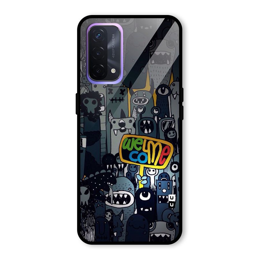 Ghost Welcome Glass Back Case for Oppo A74 5G