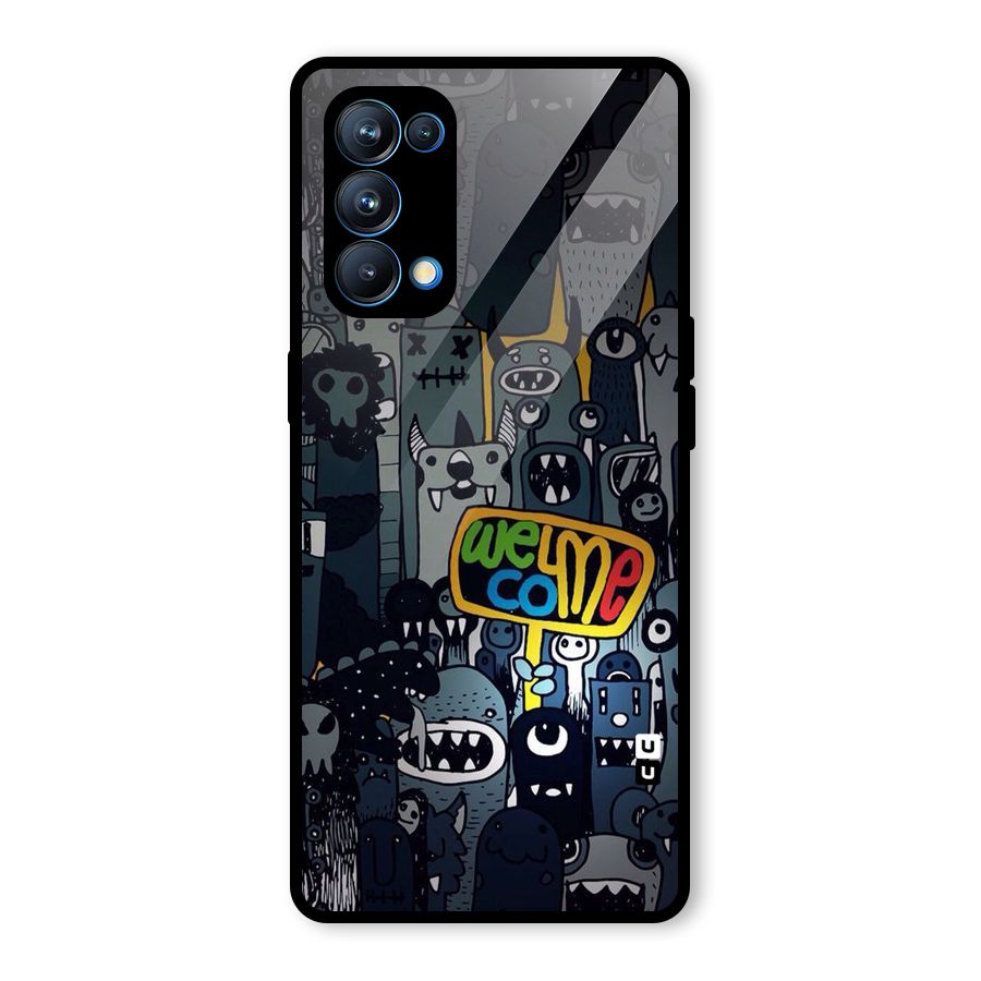 Ghost Welcome Glass Back Case for Oppo Reno5 Pro 5G