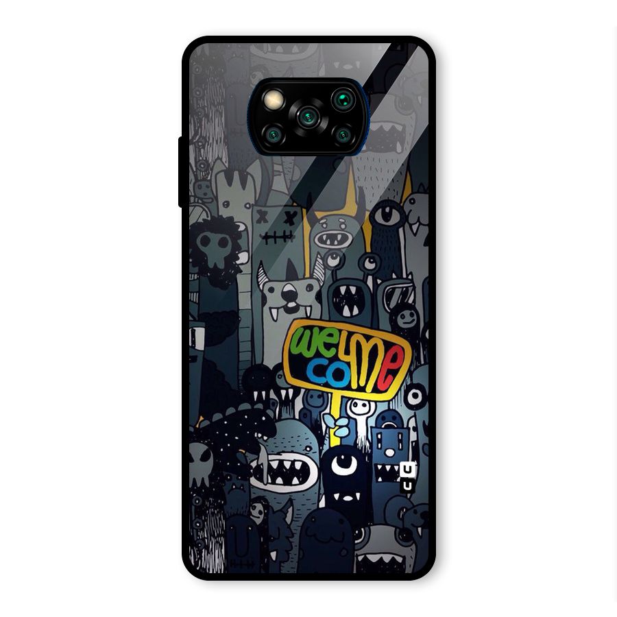 Ghost Welcome Glass Back Case for Poco X3 Pro