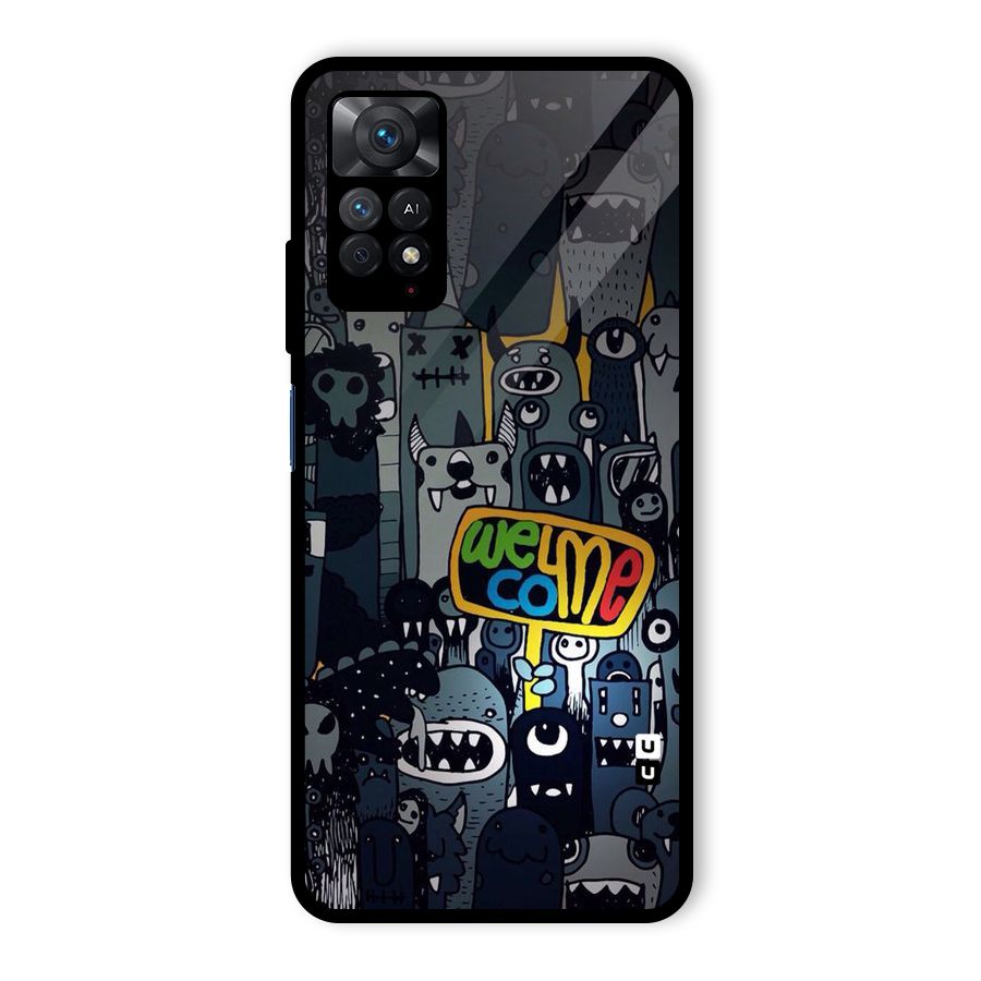 Ghost Welcome Glass Back Case for Redmi Note 11 Pro