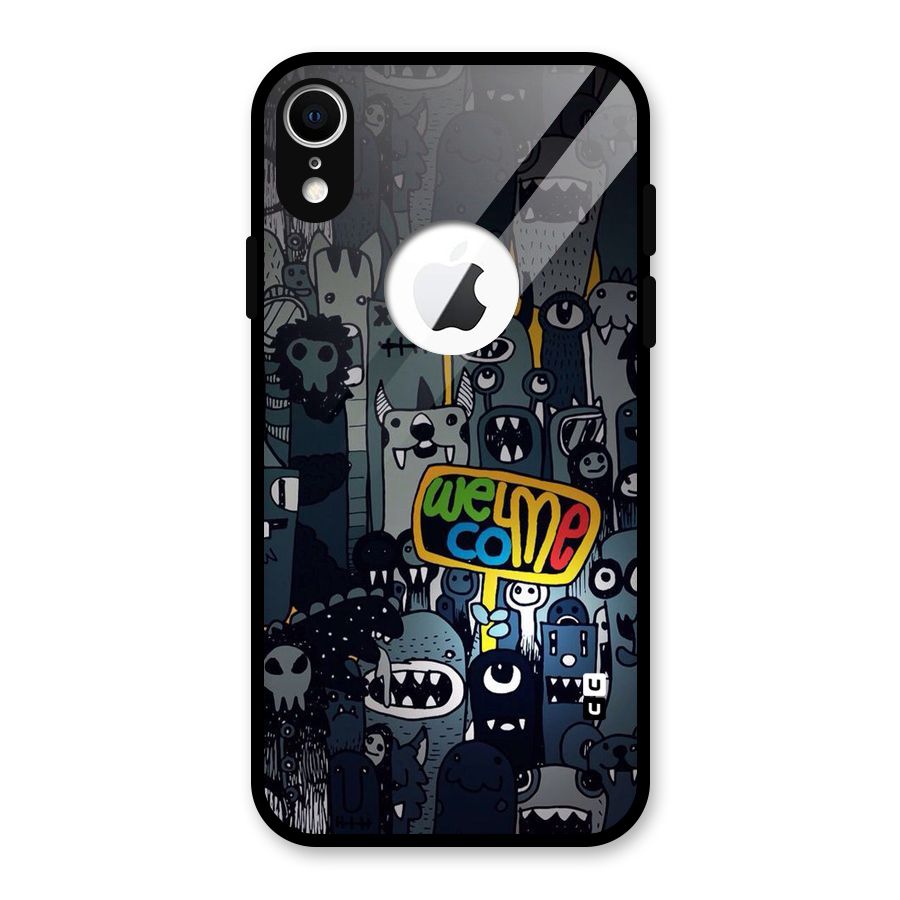 Ghost Welcome Glass Back Case for iPhone XR Logo Cut