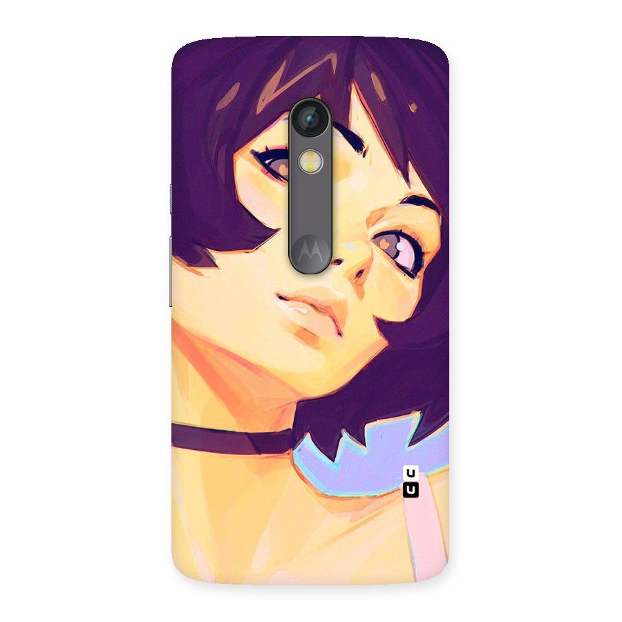 Girl Face Art Back Case for Moto X Play