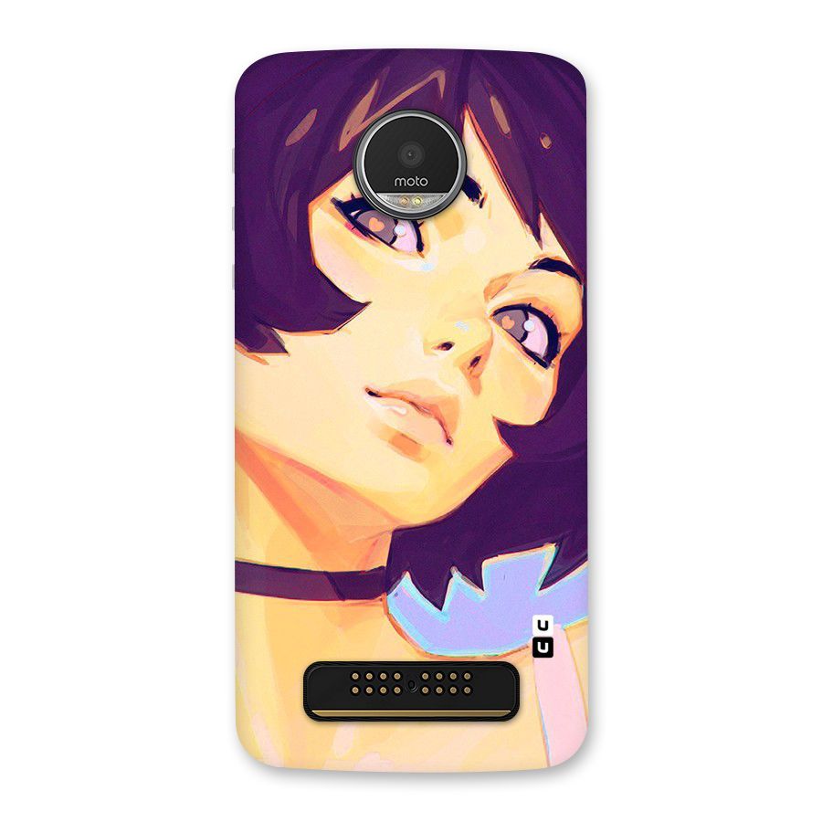 Girl Face Art Back Case for Moto Z Play
