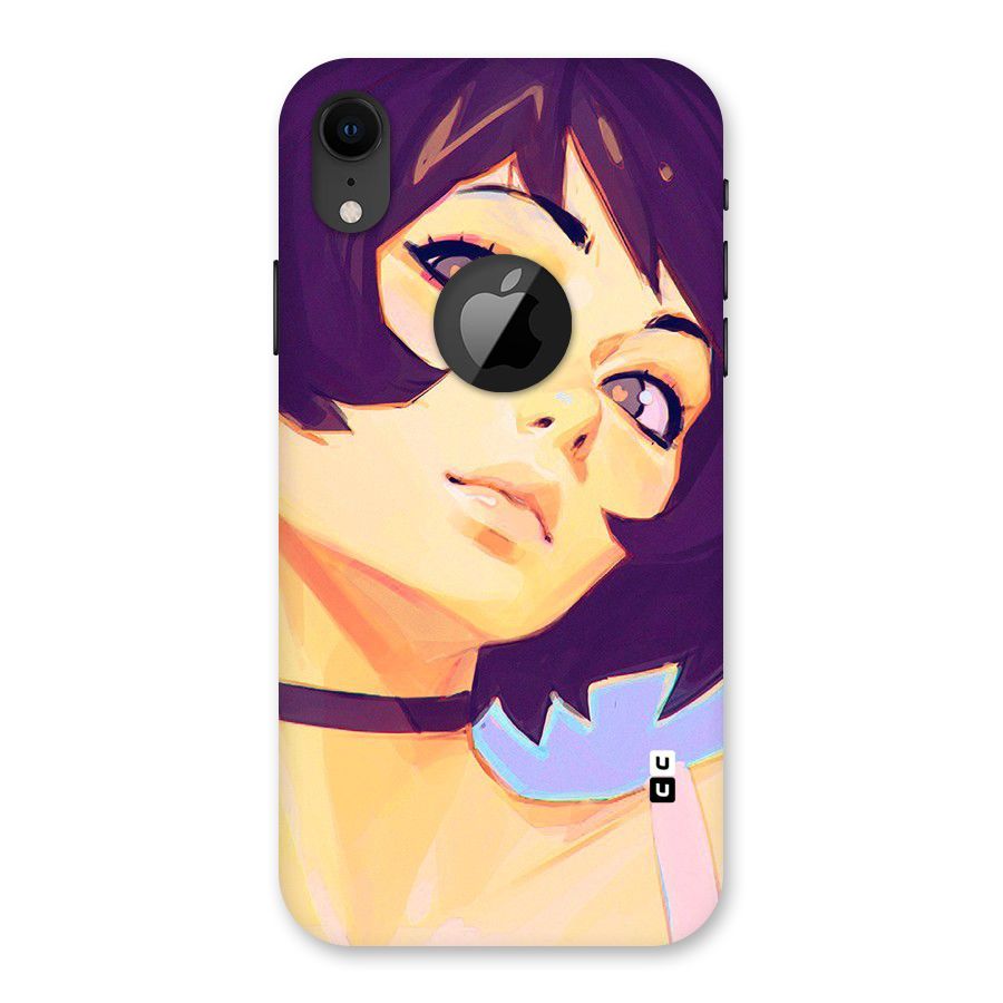 Girl Face Art Back Case for iPhone XR Logo Cut