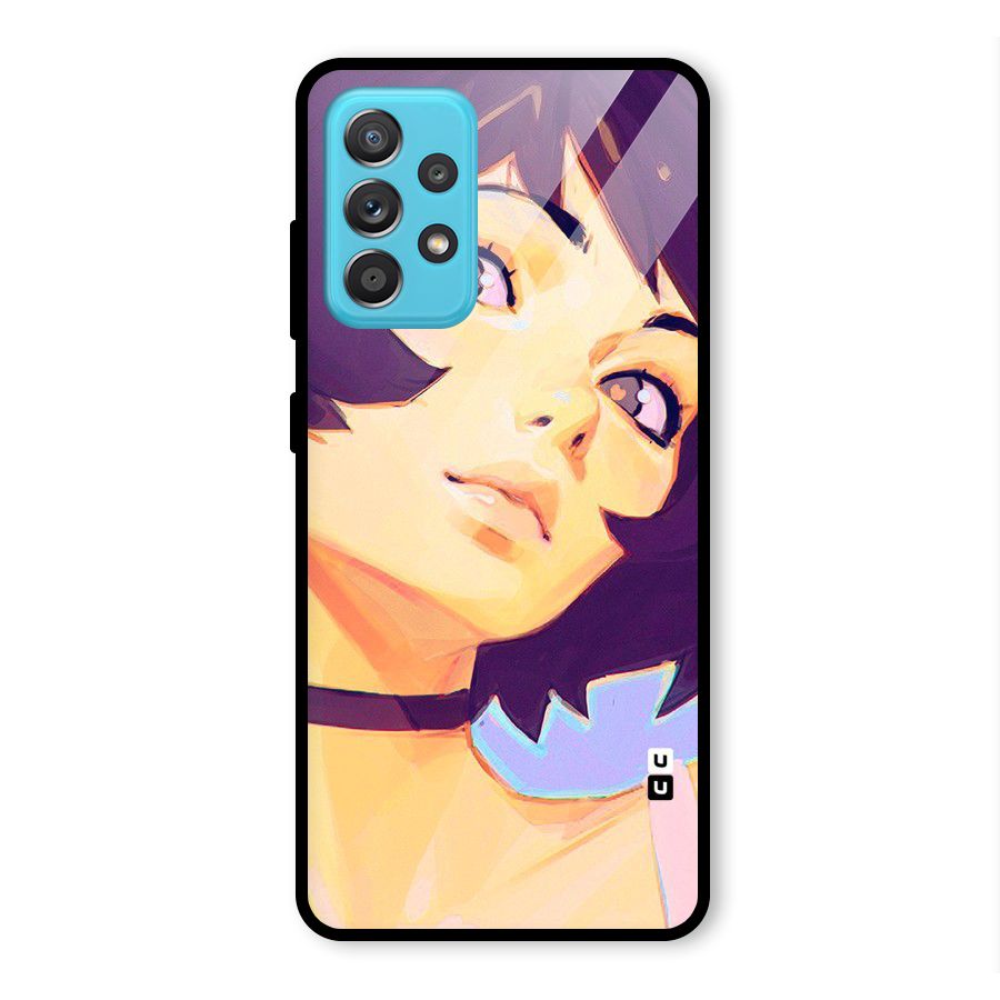Girl Face Art Glass Back Case for Galaxy A52s 5G