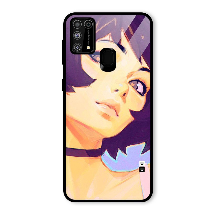Girl Face Art Glass Back Case for Galaxy F41