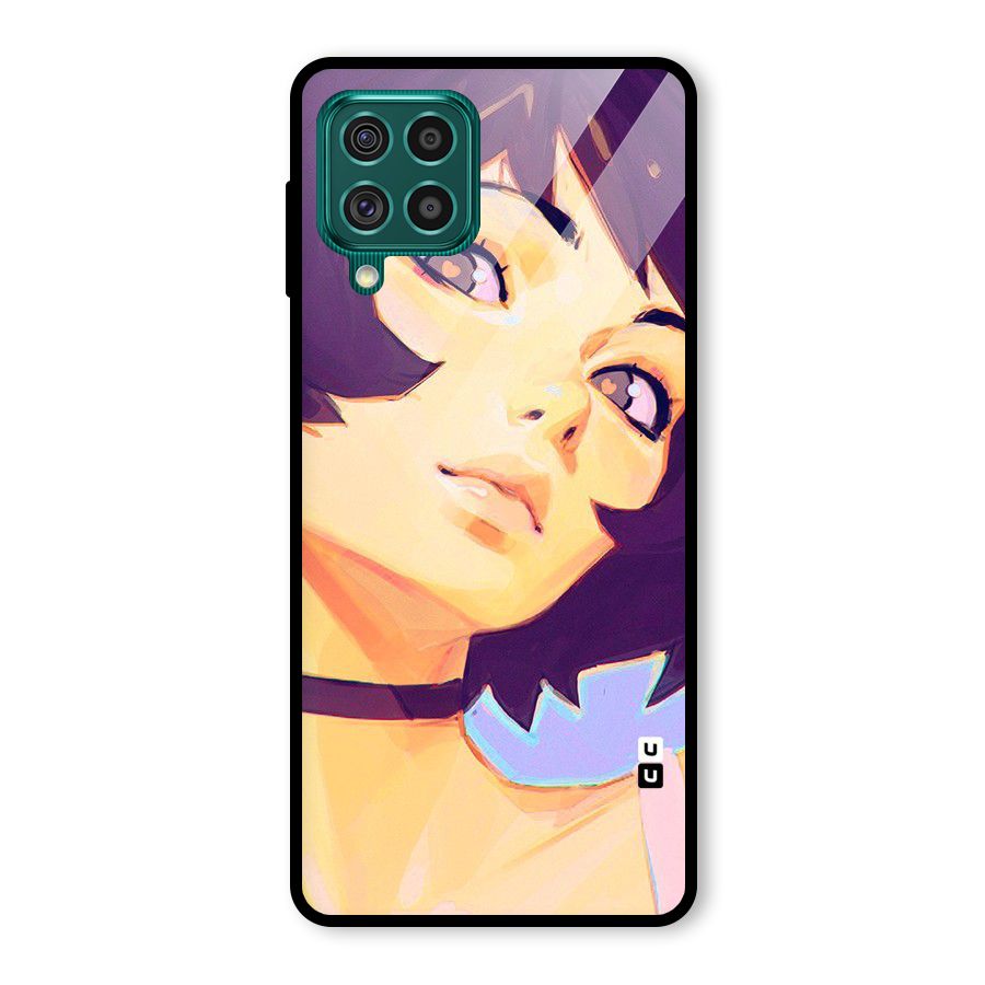 Girl Face Art Glass Back Case for Galaxy F62