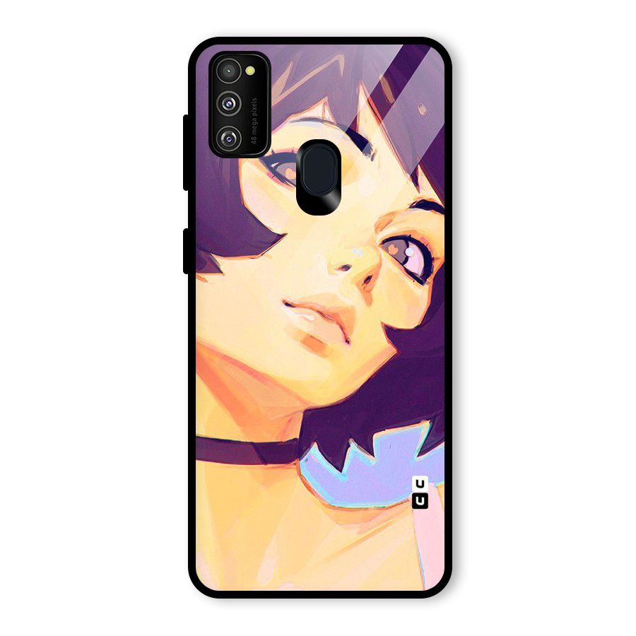 Girl Face Art Glass Back Case for Galaxy M30s