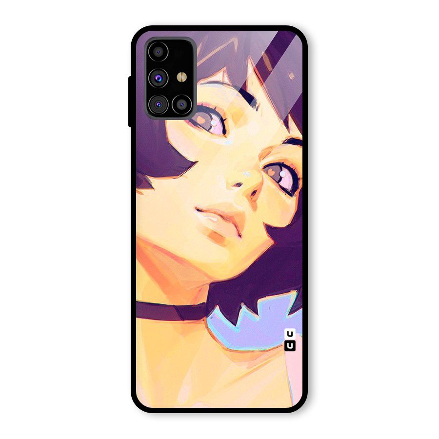 Girl Face Art Glass Back Case for Galaxy M31s