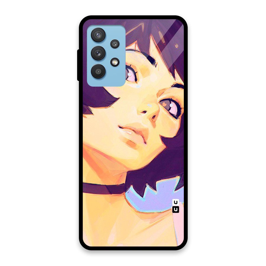 Girl Face Art Glass Back Case for Galaxy M32 5G