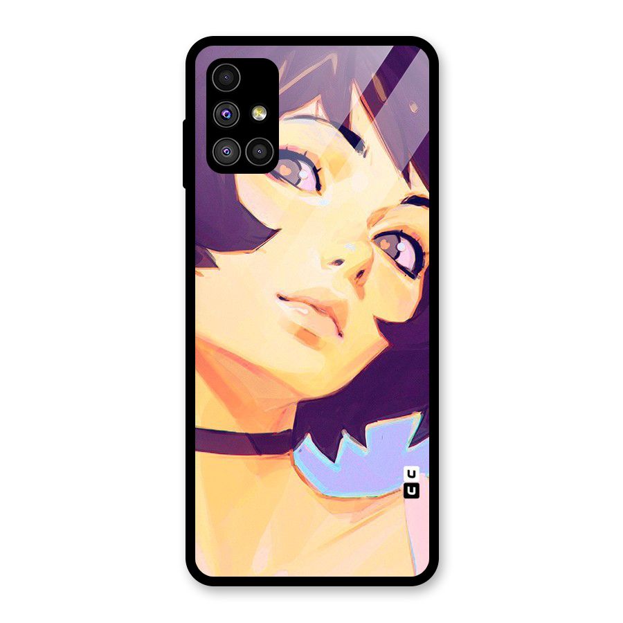 Girl Face Art Glass Back Case for Galaxy M51