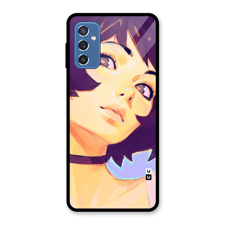 Girl Face Art Glass Back Case for Galaxy M52 5G