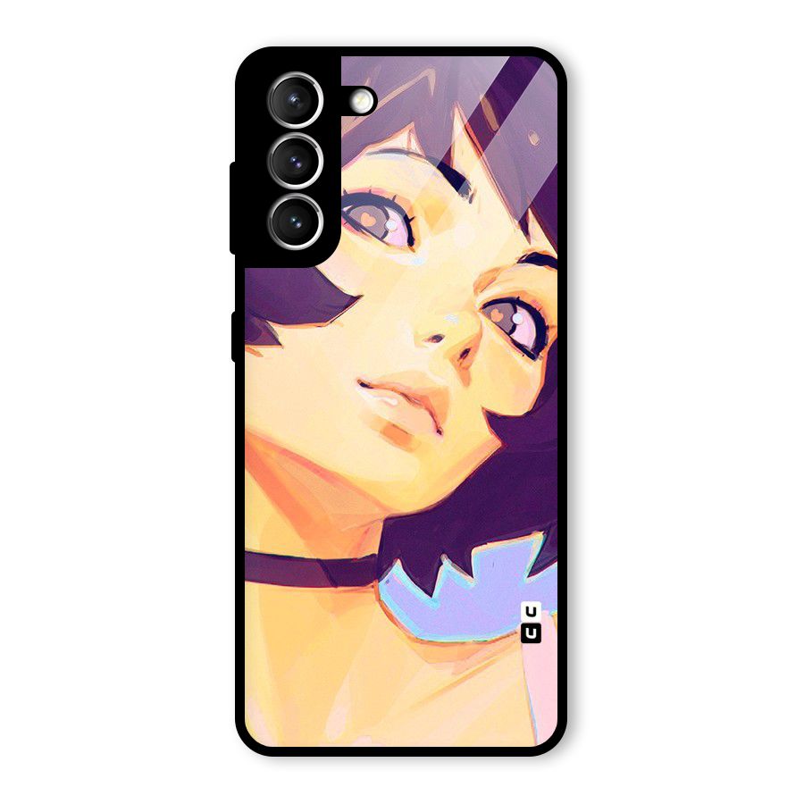 Girl Face Art Glass Back Case for Galaxy S21 5G