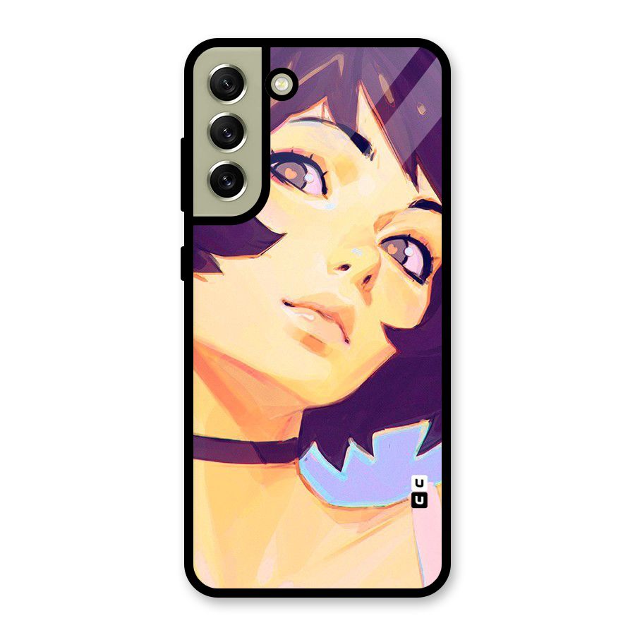 Girl Face Art Glass Back Case for Galaxy S21 FE 5G