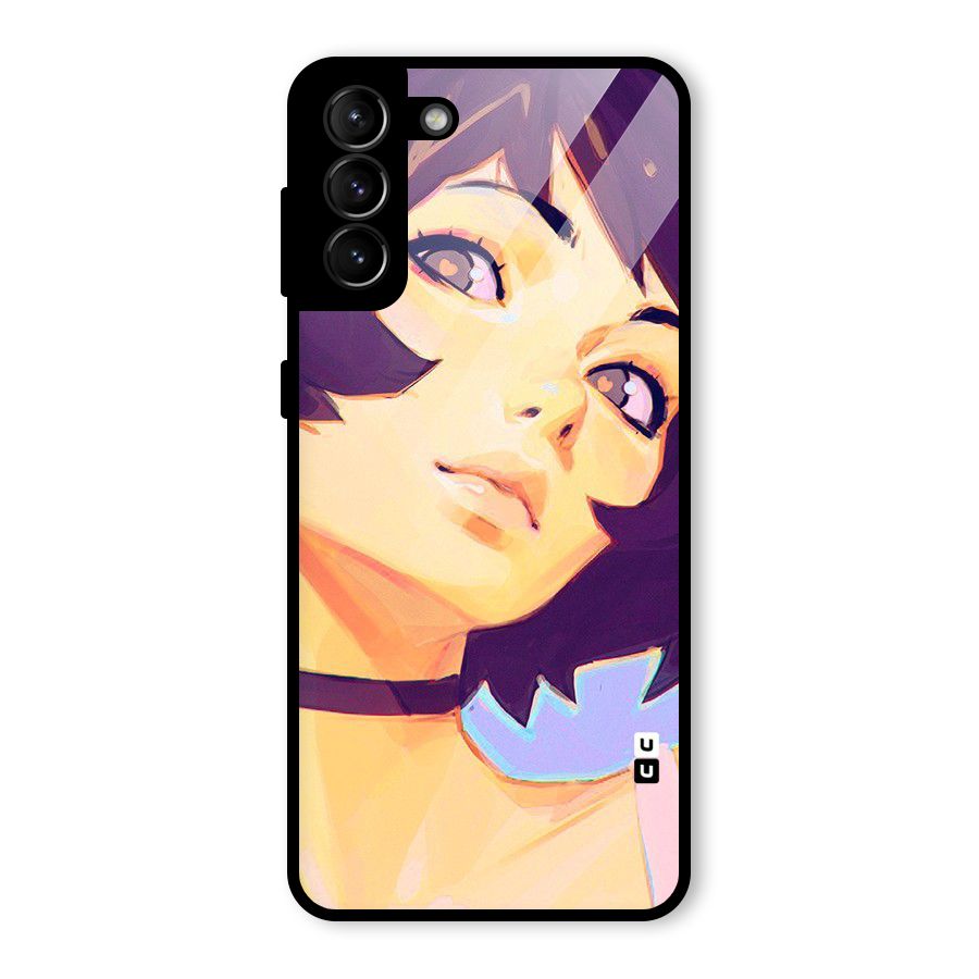 Girl Face Art Glass Back Case for Galaxy S21 Plus