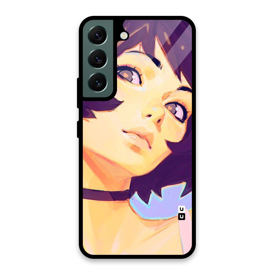 Girl Face Art Glass Back Case for Galaxy S22 5G