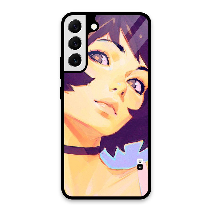 Girl Face Art Glass Back Case for Galaxy S22 Plus 5G