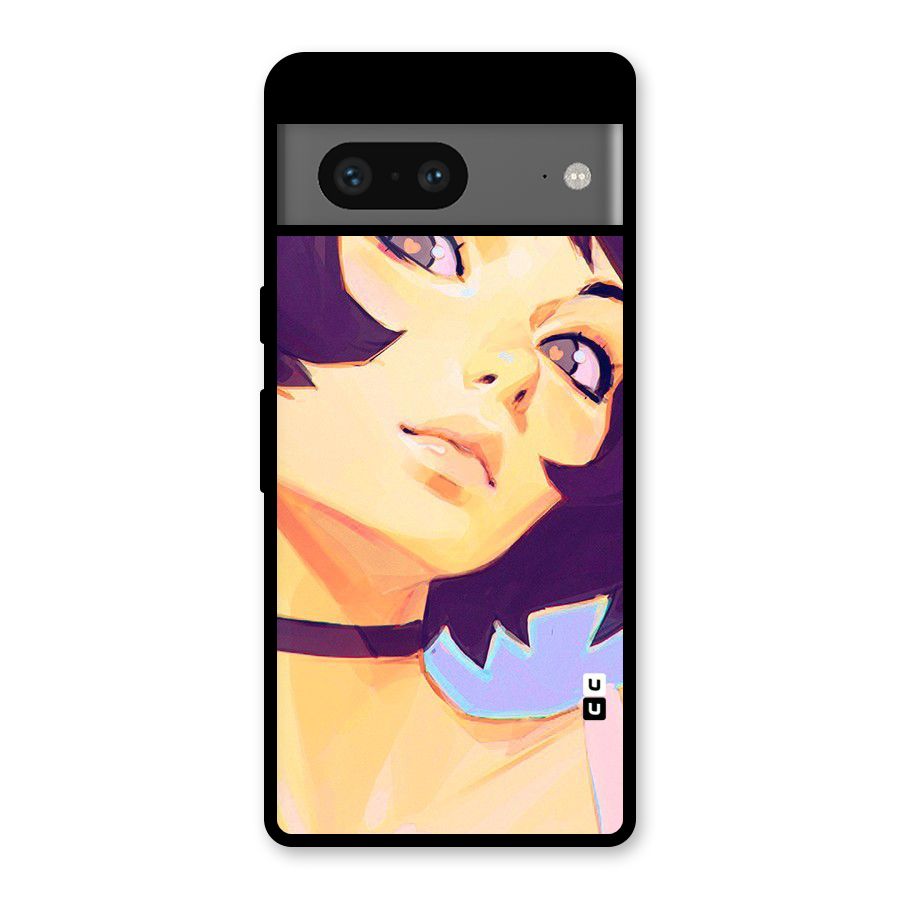 Girl Face Art Glass Back Case for Google Pixel 7