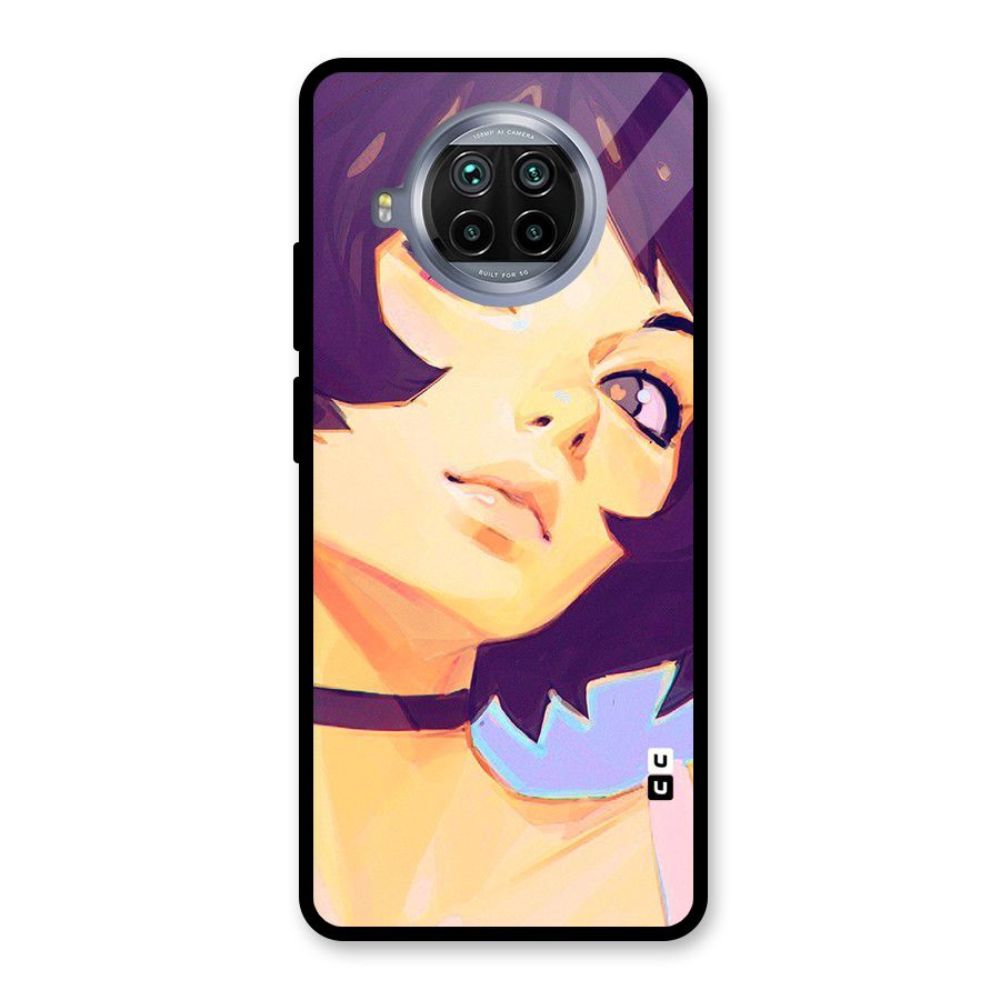 Girl Face Art Glass Back Case for Mi 10i