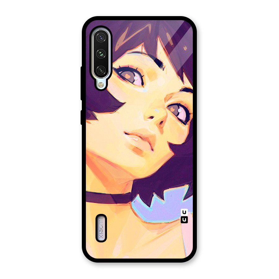 Girl Face Art Glass Back Case for Mi A3