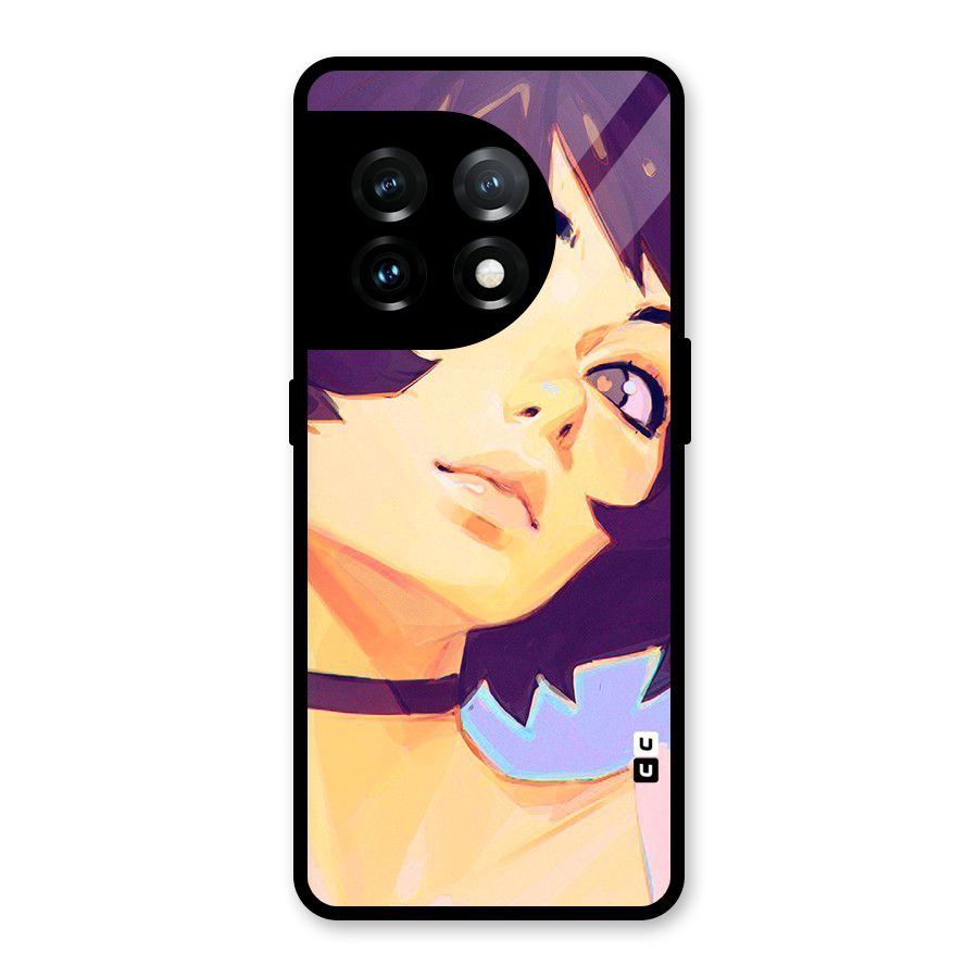 Girl Face Art Glass Back Case for OnePlus 11