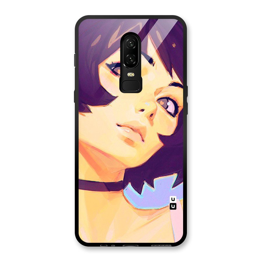 Girl Face Art Glass Back Case for OnePlus 6