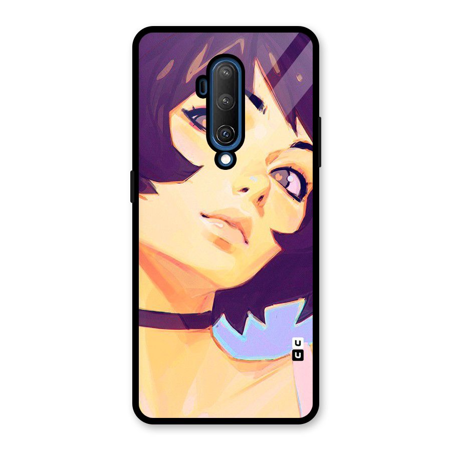 Girl Face Art Glass Back Case for OnePlus 7T Pro