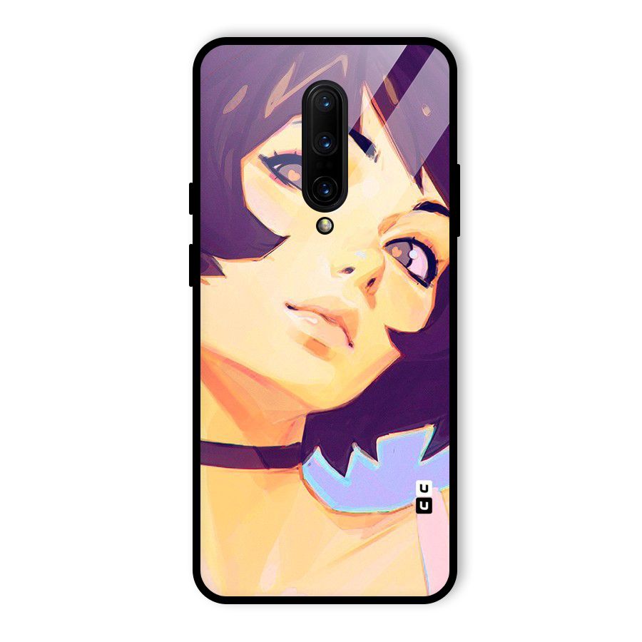 Girl Face Art Glass Back Case for OnePlus 7 Pro