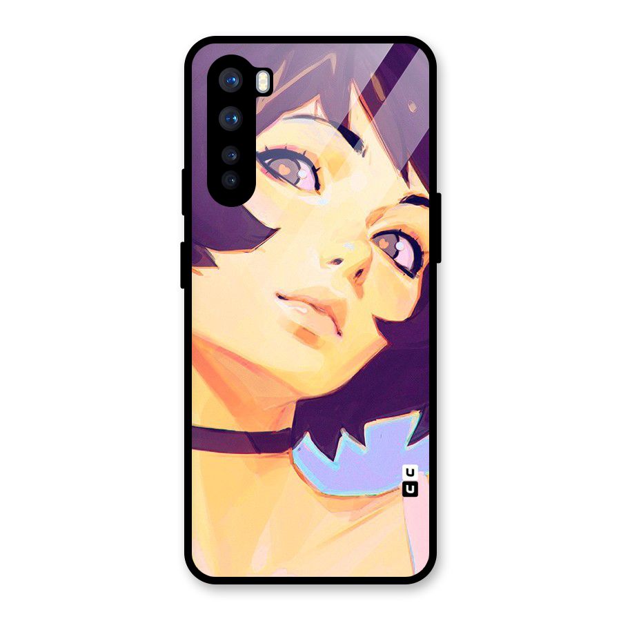 Girl Face Art Glass Back Case for OnePlus Nord