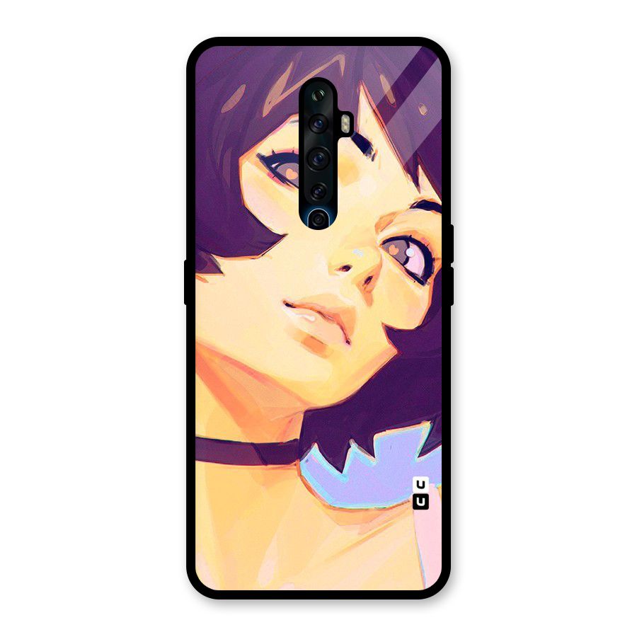 Girl Face Art Glass Back Case for Oppo Reno2 F