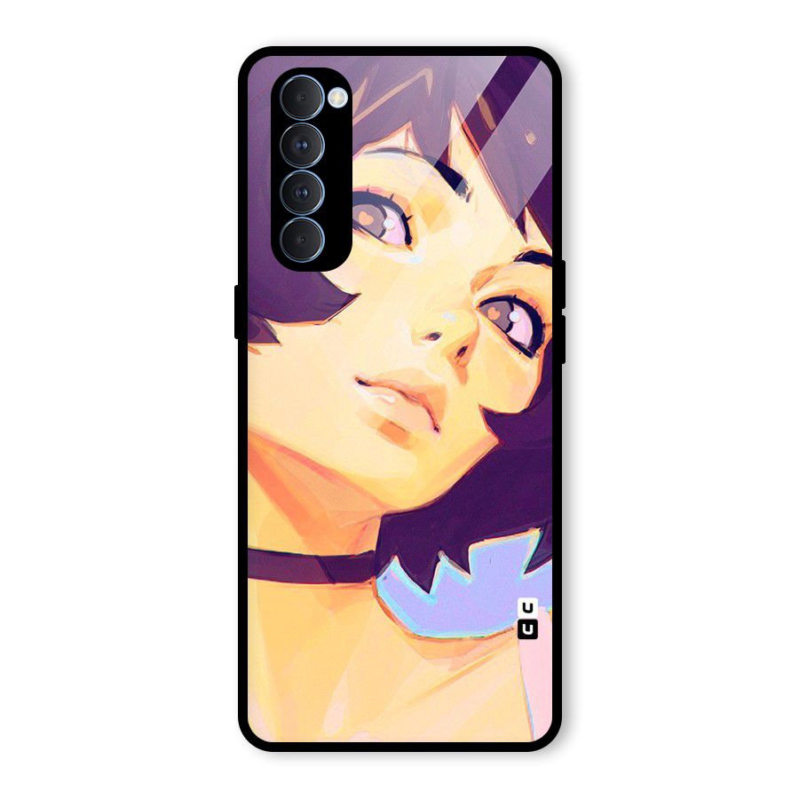 Girl Face Art Glass Back Case for Oppo Reno4 Pro