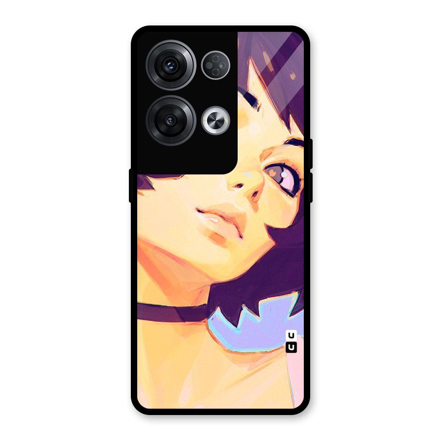 Girl Face Art Glass Back Case for Oppo Reno8 Pro 5G