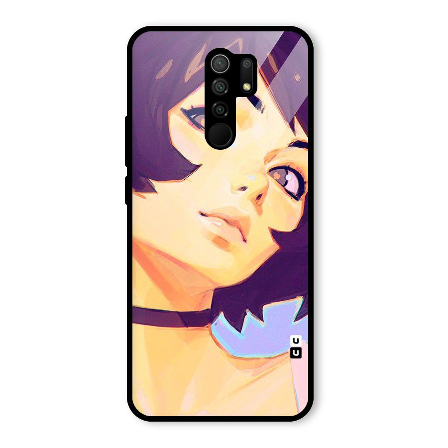 Girl Face Art Glass Back Case for Poco M2