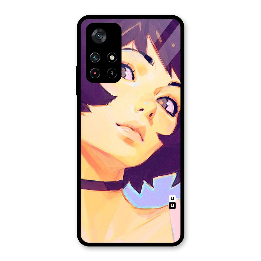 Girl Face Art Glass Back Case for Poco M4 Pro 5G