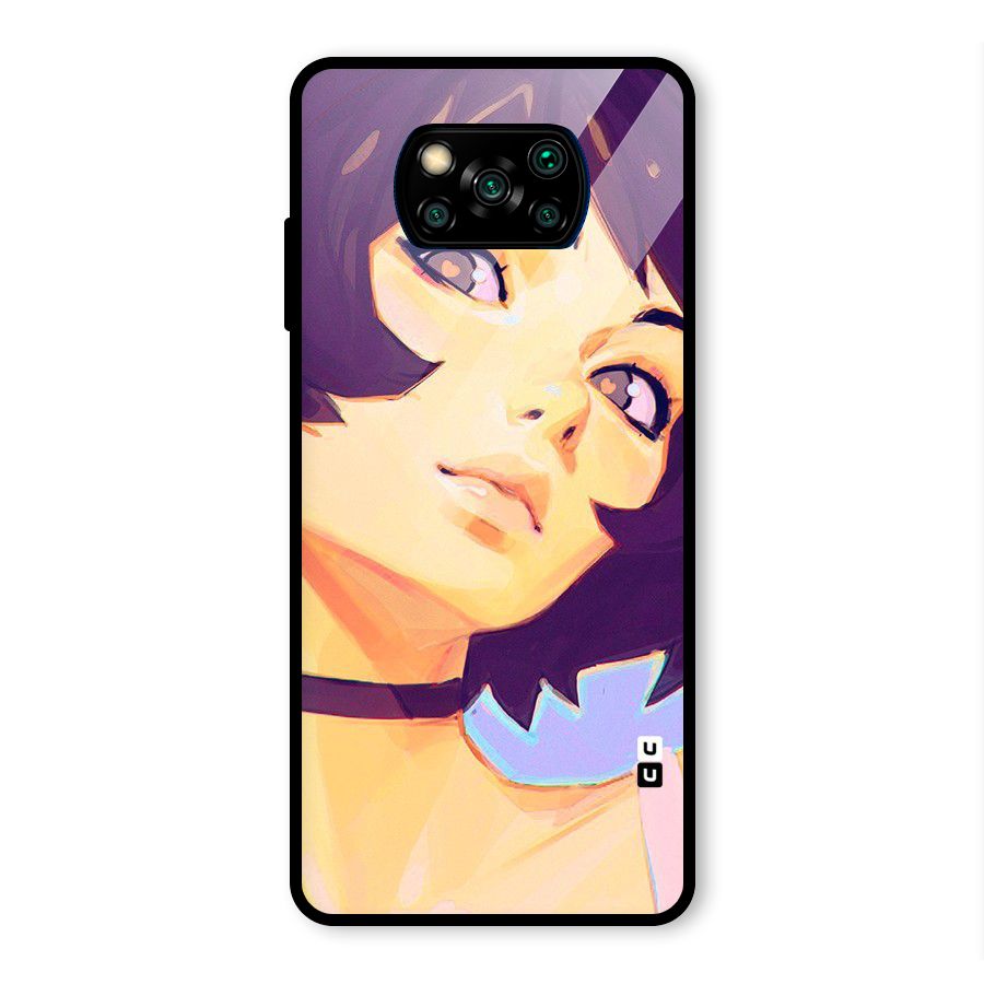Girl Face Art Glass Back Case for Poco X3 Pro