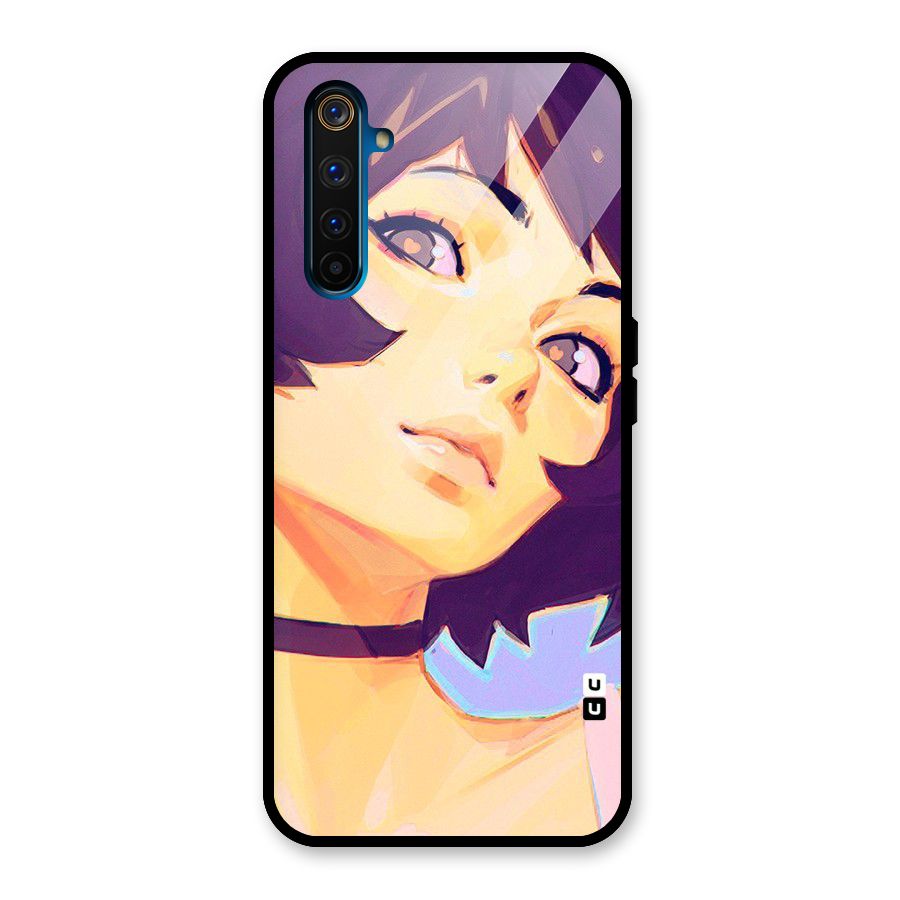 Girl Face Art Glass Back Case for Realme 6 Pro