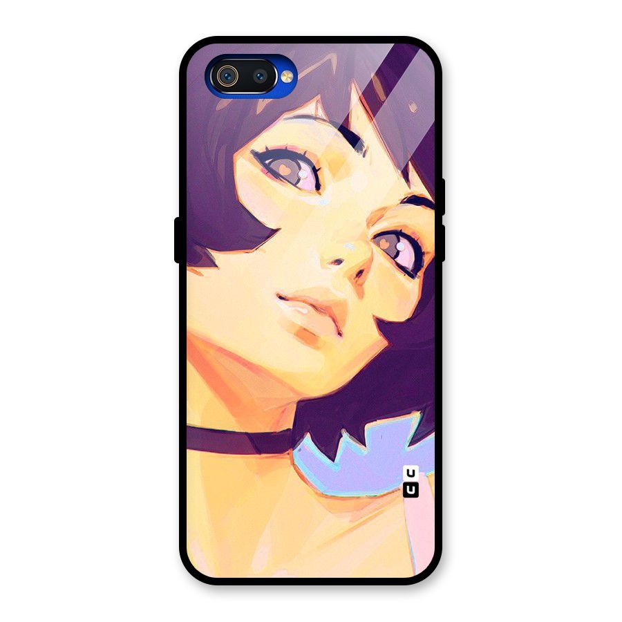Girl Face Art Glass Back Case for Realme C2