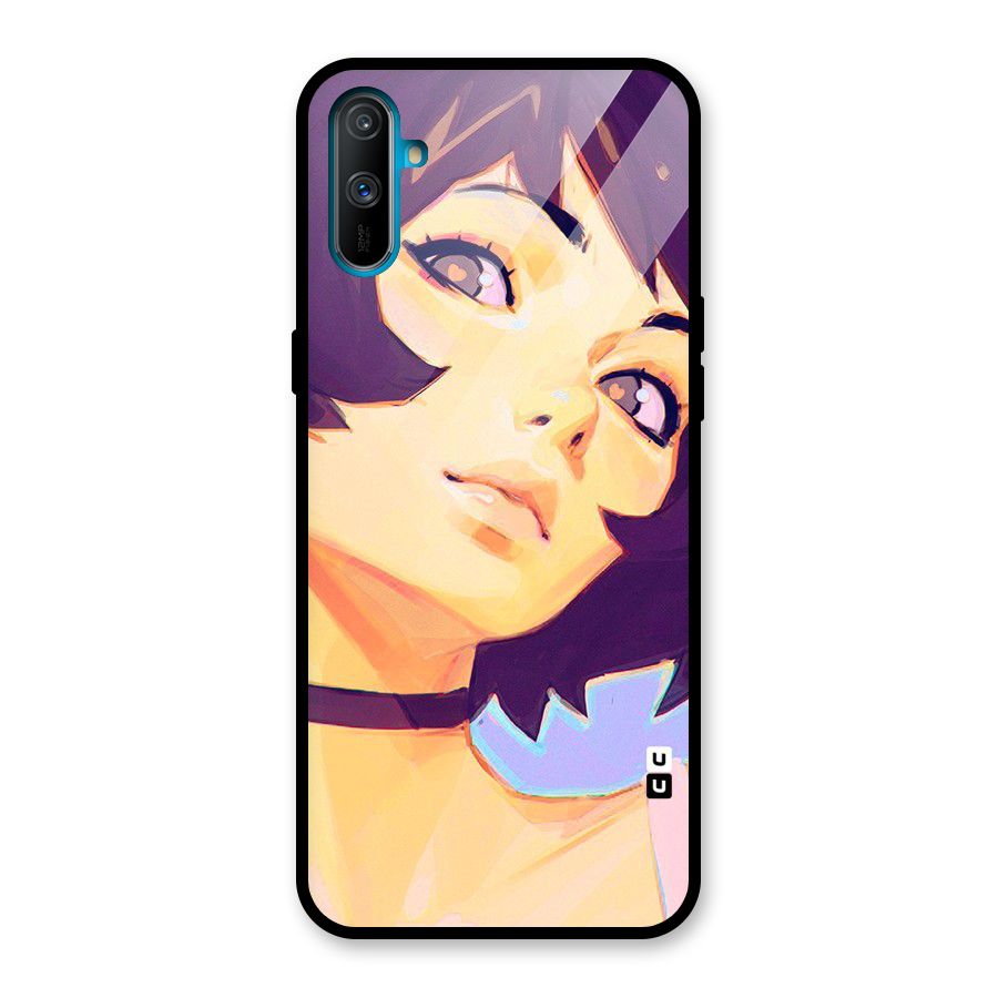 Girl Face Art Glass Back Case for Realme C3