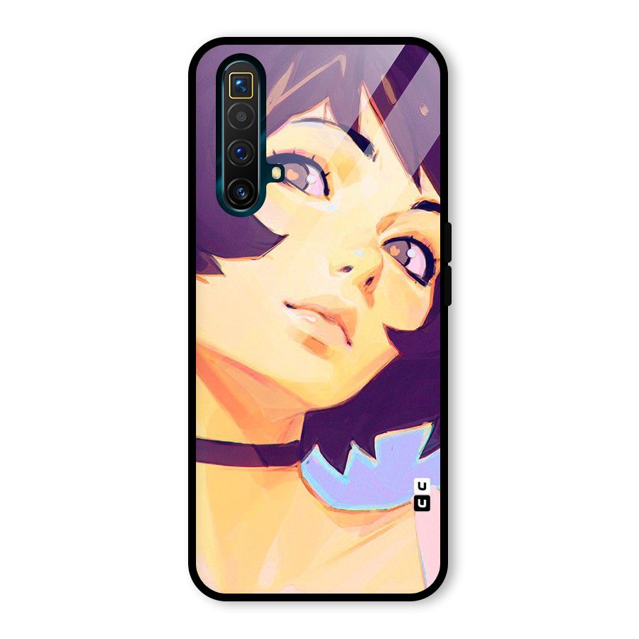 Girl Face Art Glass Back Case for Realme X3