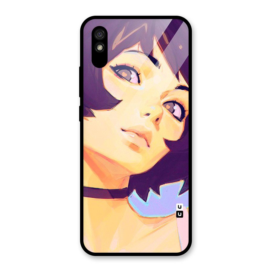 Girl Face Art Glass Back Case for Redmi 9i