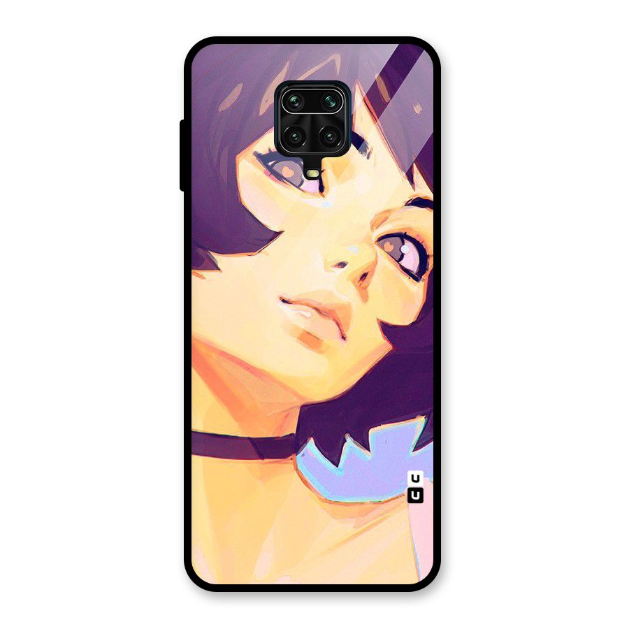 Girl Face Art Glass Back Case for Redmi Note 9 Pro
