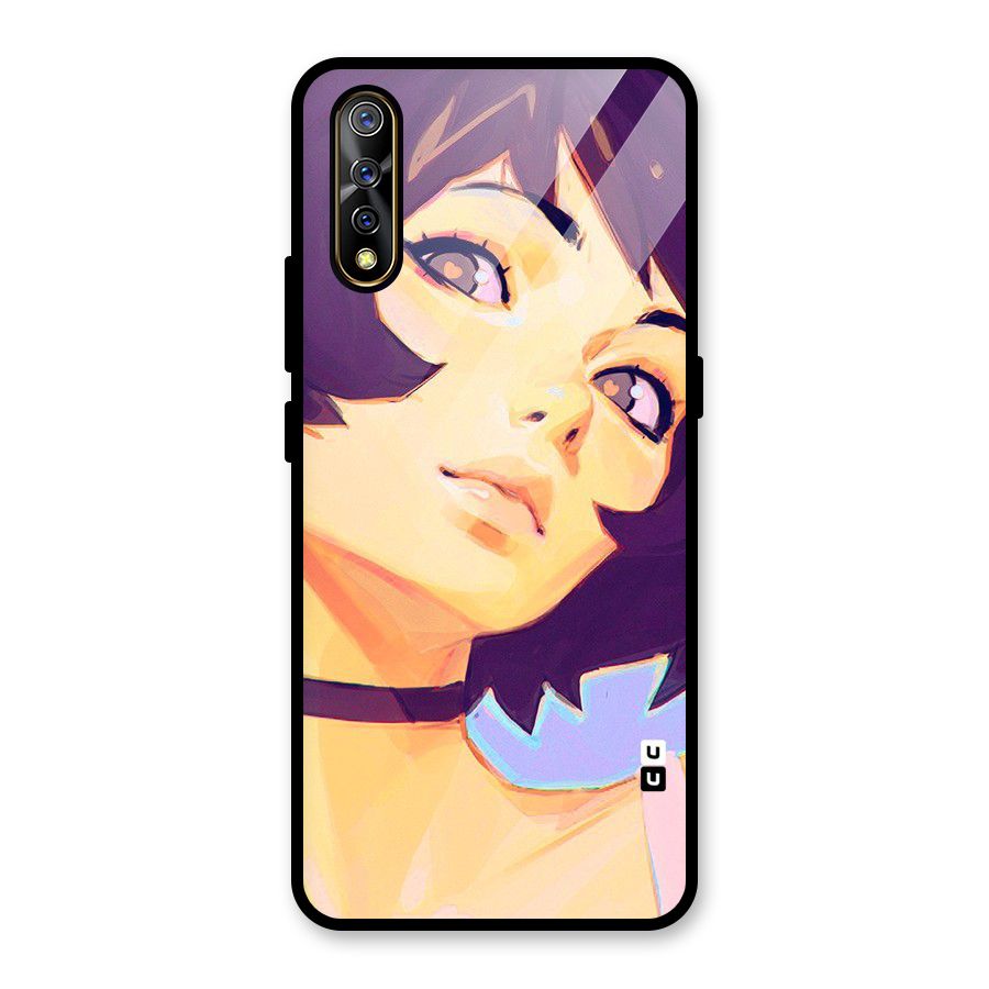 Girl Face Art Glass Back Case for Vivo S1