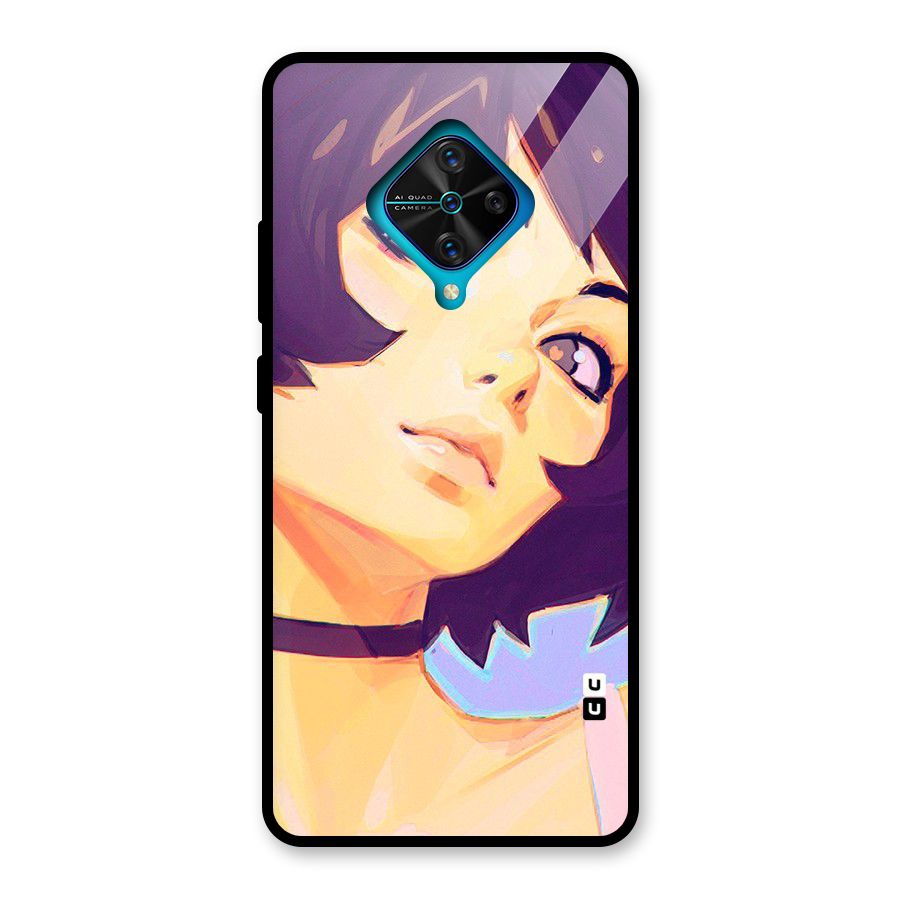 Girl Face Art Glass Back Case for Vivo S1 Pro