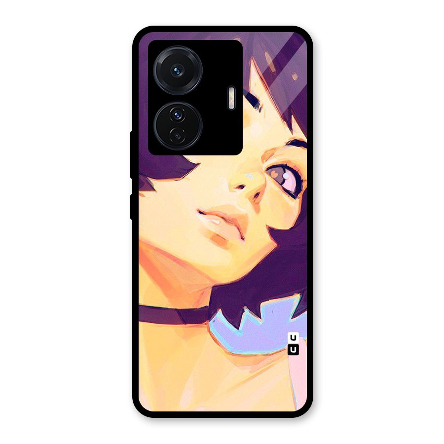 Girl Face Art Glass Back Case for Vivo T1 Pro