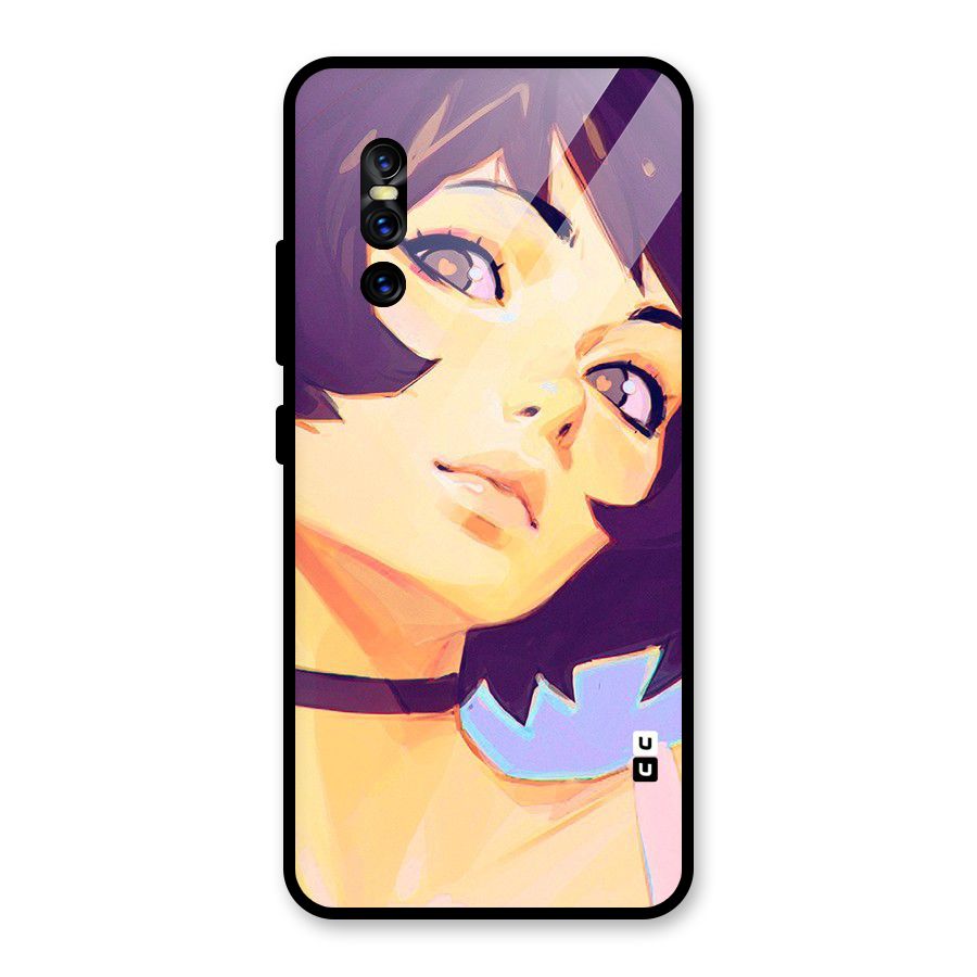 Girl Face Art Glass Back Case for Vivo V15 Pro