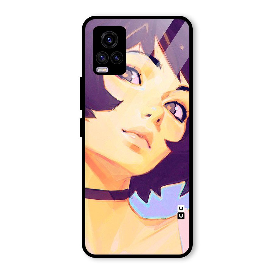 Girl Face Art Glass Back Case for Vivo V20